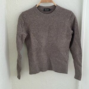 TRUMAKER Women's Ribbed Neck Wool Blend Sweater Size M In Taupe